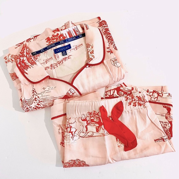 Katie Kime New Holiday Toile Pajama Short Set PJ’s Vintage Retro Size 3XL / 2XL - Picture 11 of 16